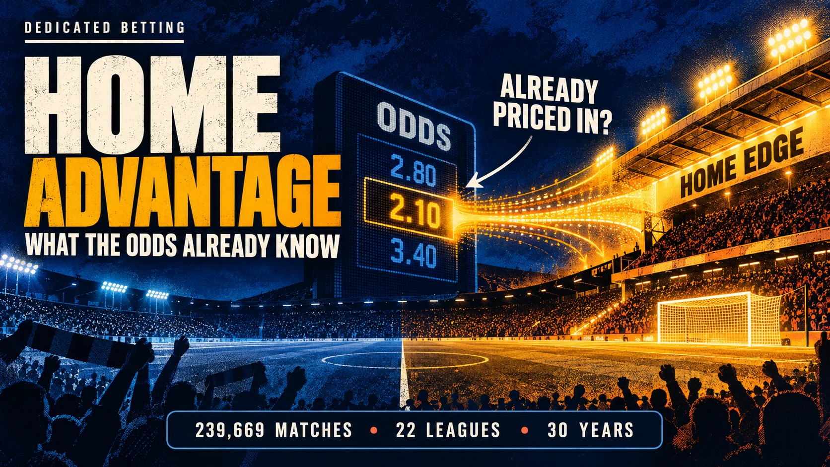 A home stadium advantage being absorbed into an odds display, asking whether the home edge is already priced into the market
