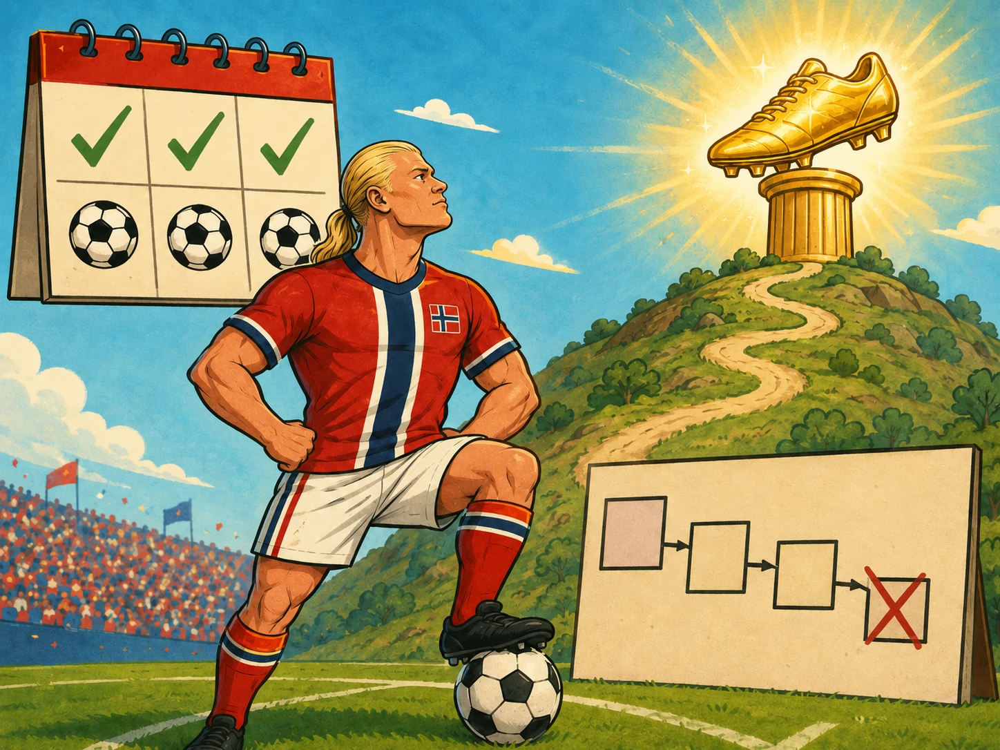 Erling Haaland celebrating a goal for Norway